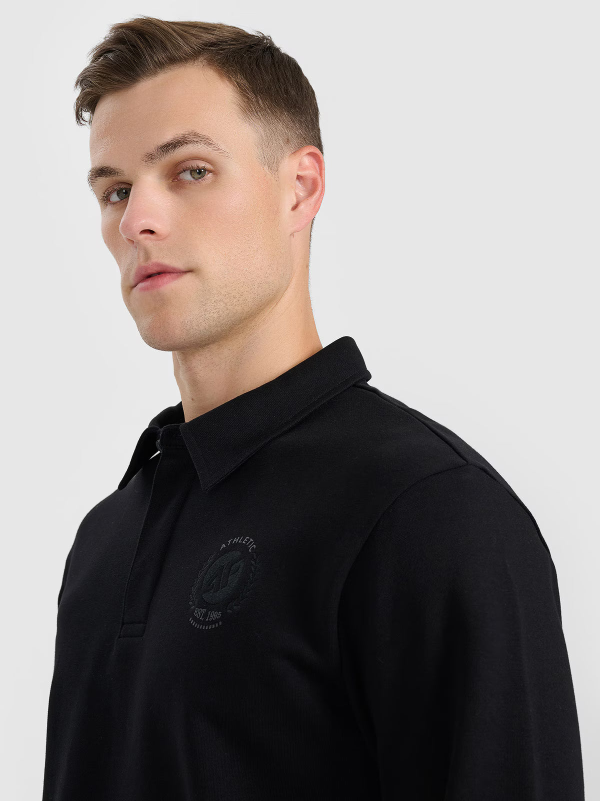 Bluza dresowa regular z kołnierzykiem męska