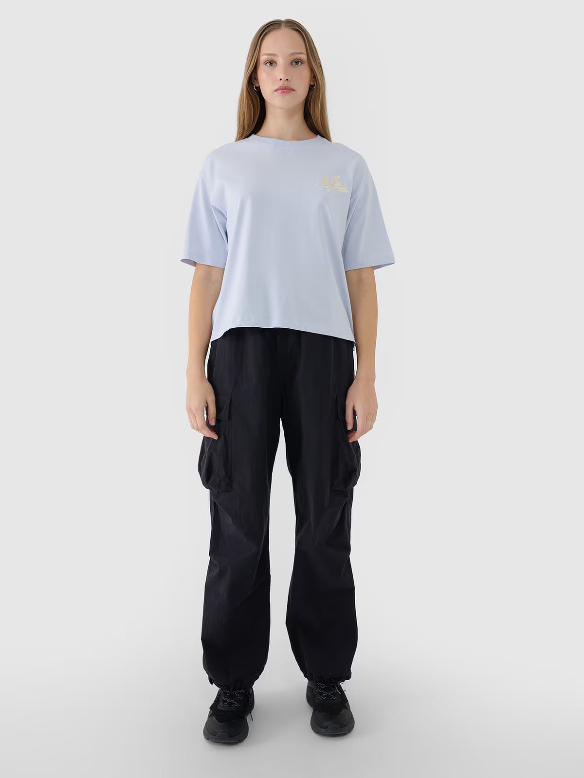T-shirt oversize z nadrukiem damski