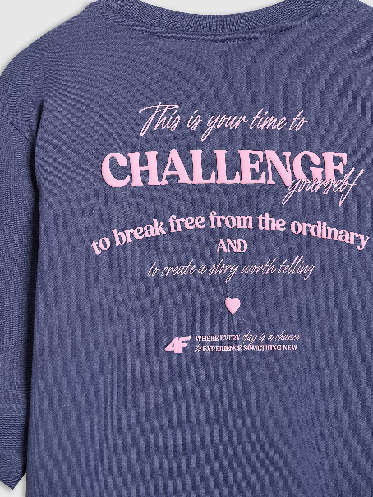 T-shirt oversize z nadrukiem dziewczęcy