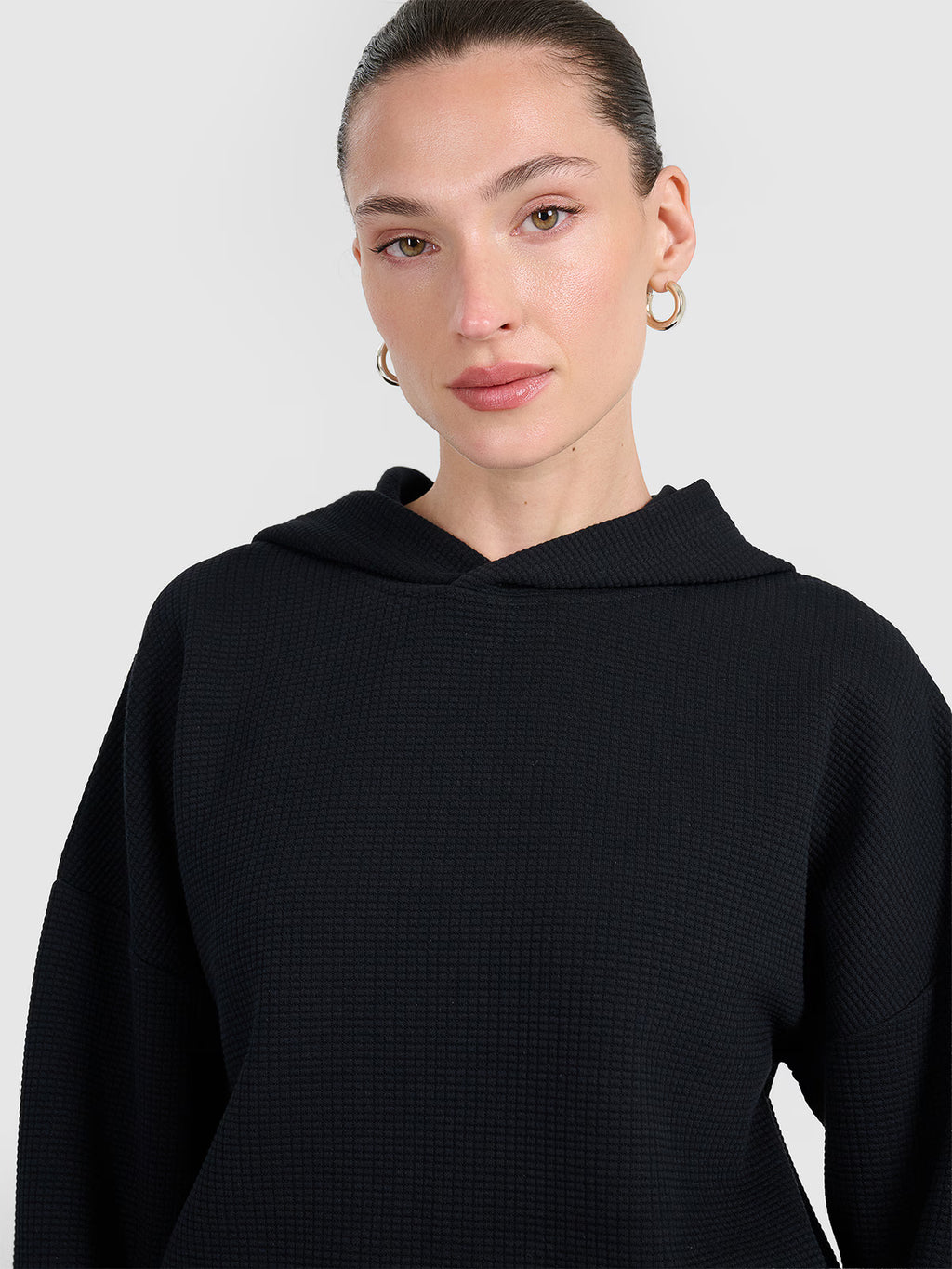 Bluza dresowa z waflowej dzianiny damska