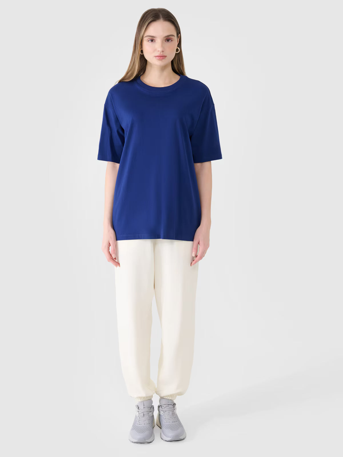 T-shirt oversize gładki damski