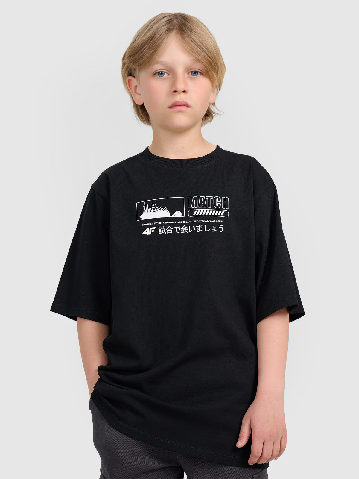 T-shirt oversize z nadrukiem chłopięcy