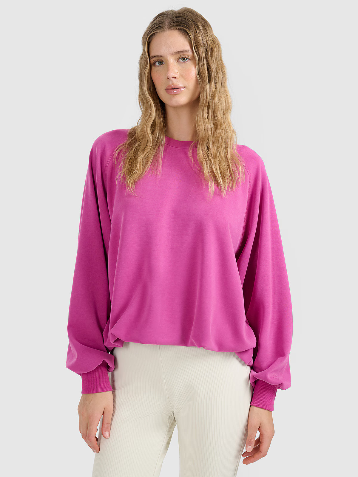 Bluza dresowa nierozpinana z modalem damska