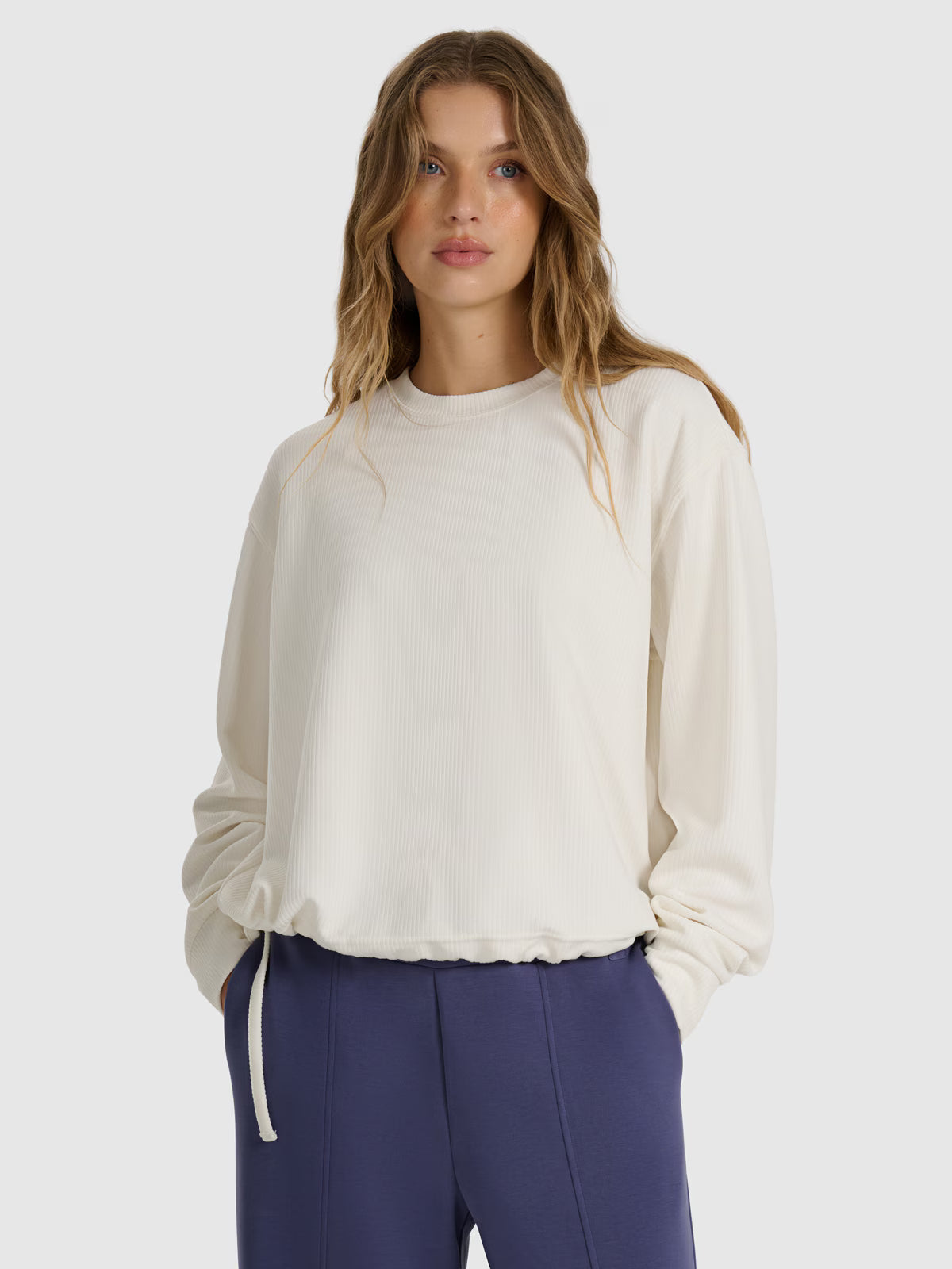 Bluza dresowa nierozpinana z modalem damska