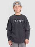 Longsleeve oversize z nadrukiem chłopięcy