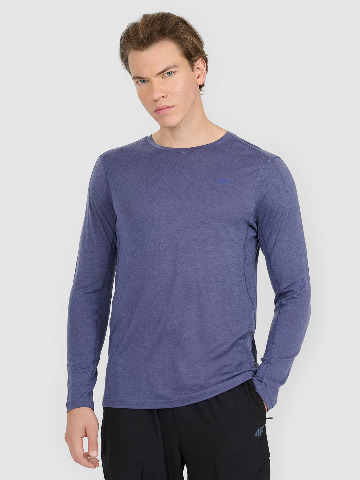 Longsleeve trekkingowy szybkoschnący z wełną merino męski