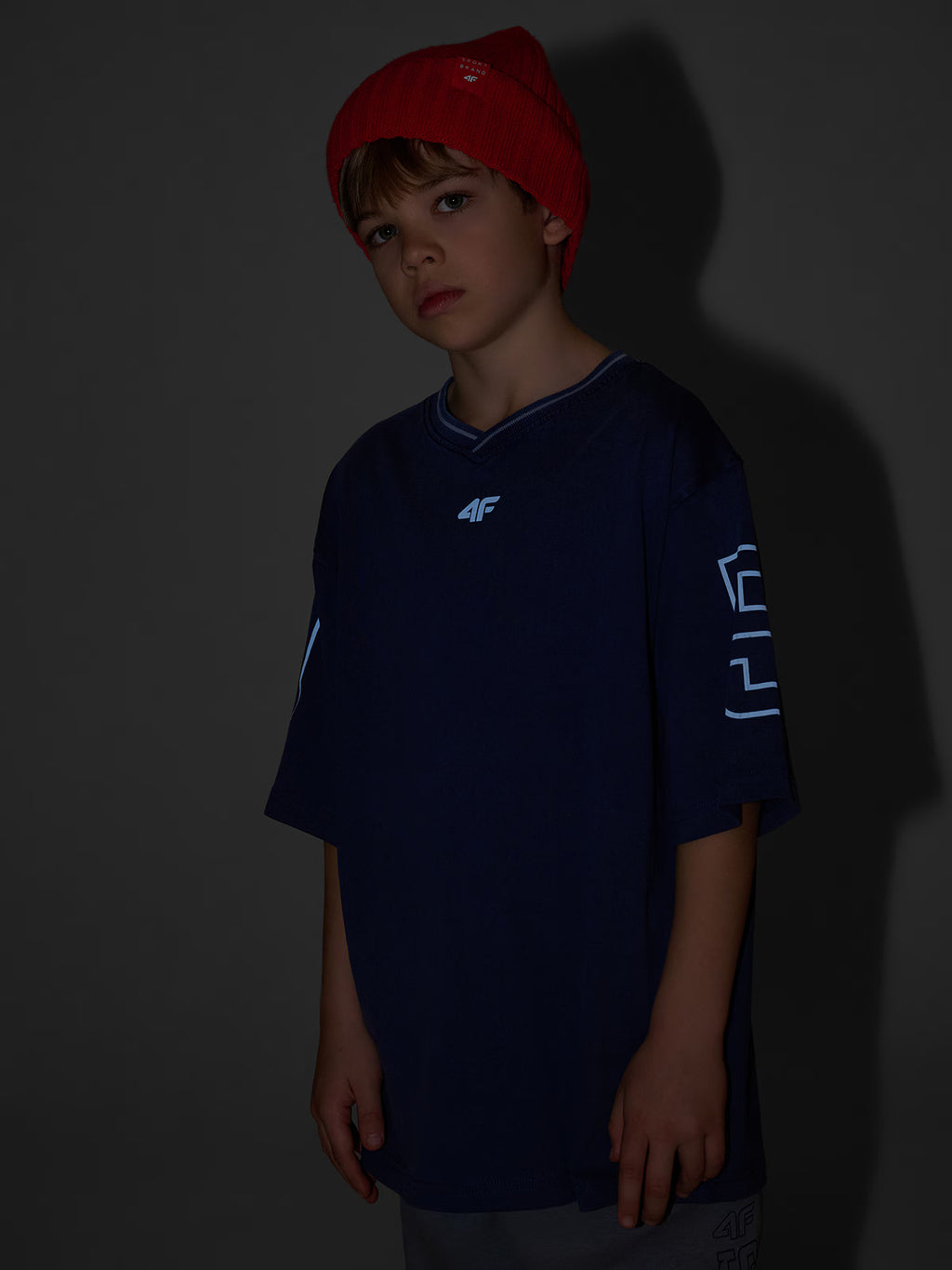T-shirt loose z nadrukiem chłopięcy