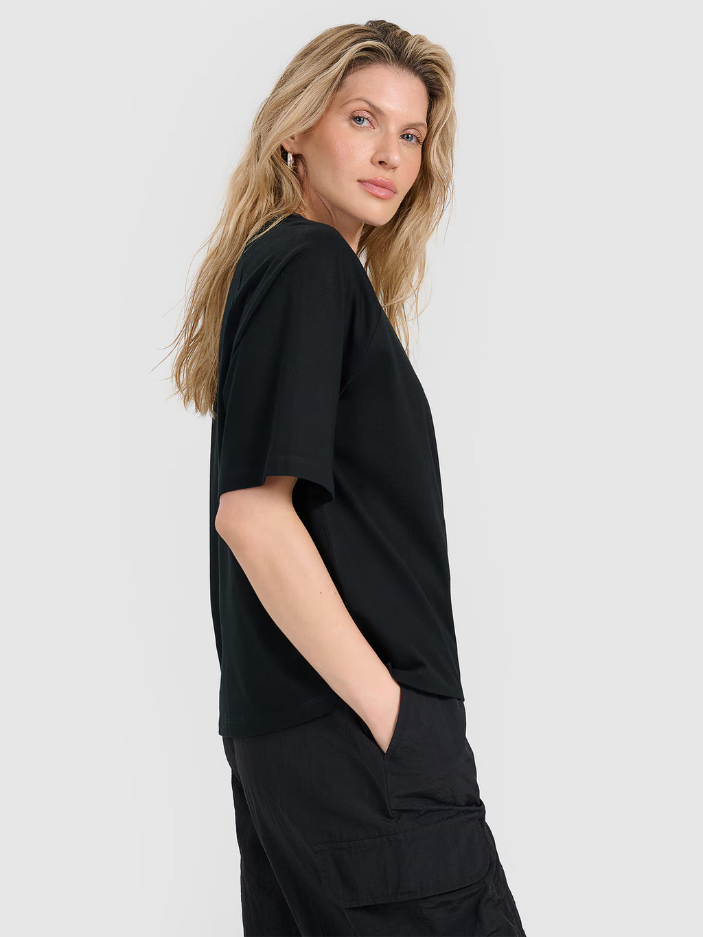 T-shirt oversize gładki damski