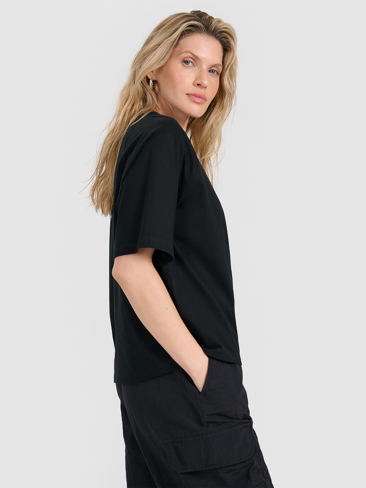 T-shirt oversize gładki damski