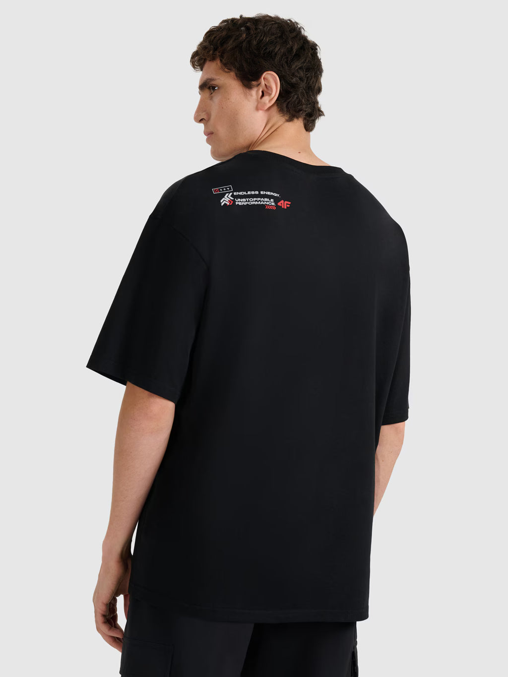 T-shirt oversize z nadrukiem męski