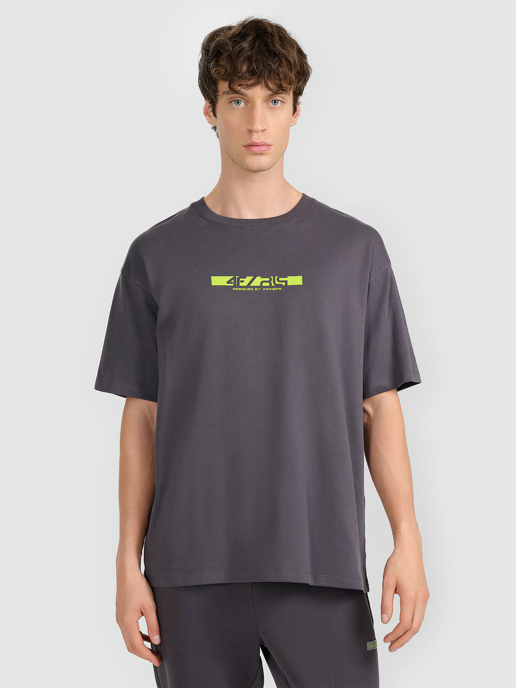 T-shirt oversize z nadrukiem męski 4F x Robert Lewandowski