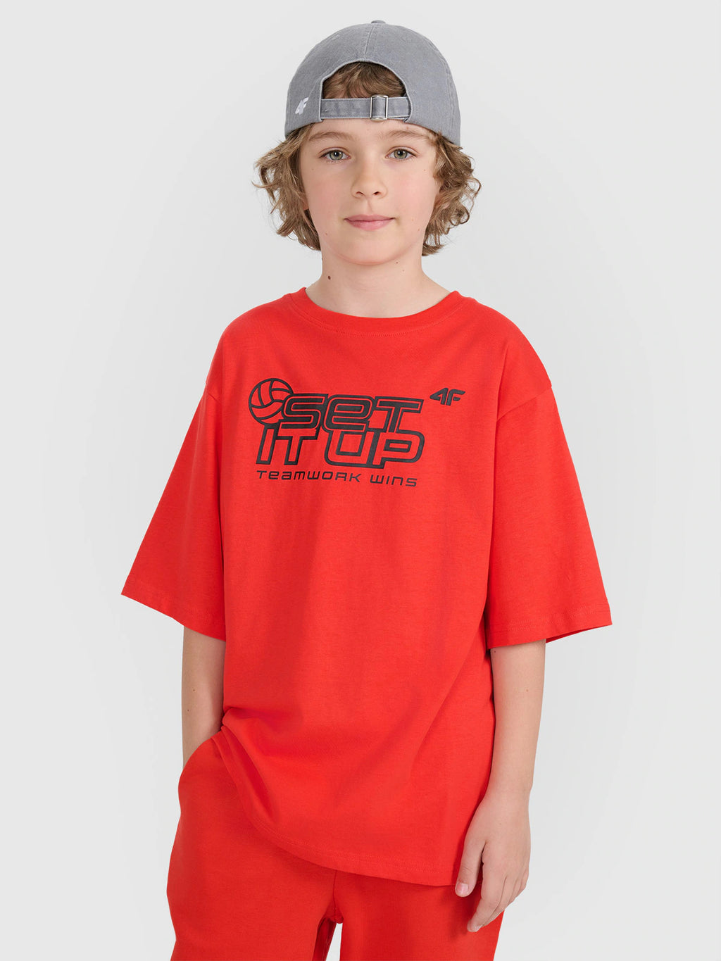 T-shirt oversize z nadrukiem dziecięcy