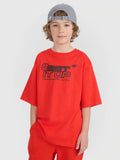 T-shirt oversize z nadrukiem dziecięcy