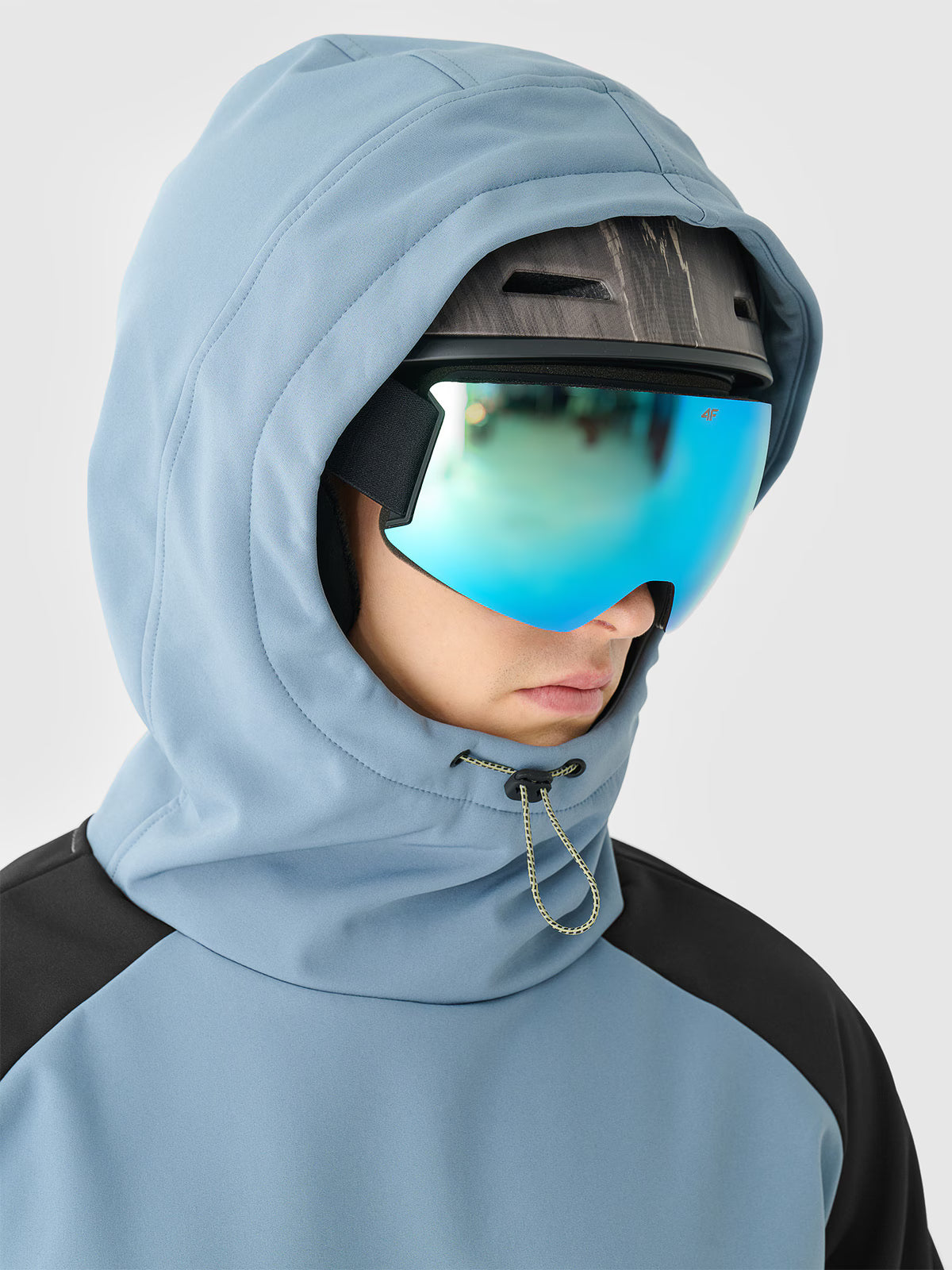 Długa bluza snowboardowa z softshellu membrana 5000 męska