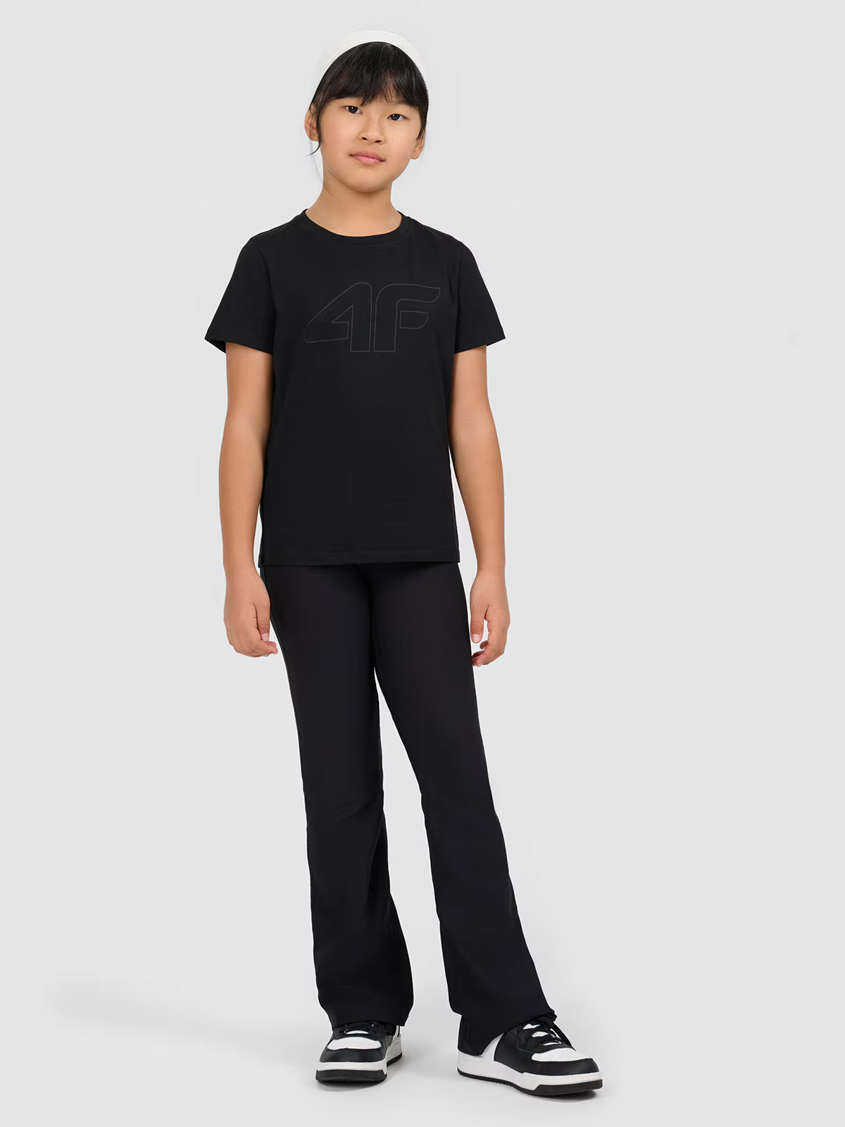 T-shirt oversize z nadrukiem dziewczęcy