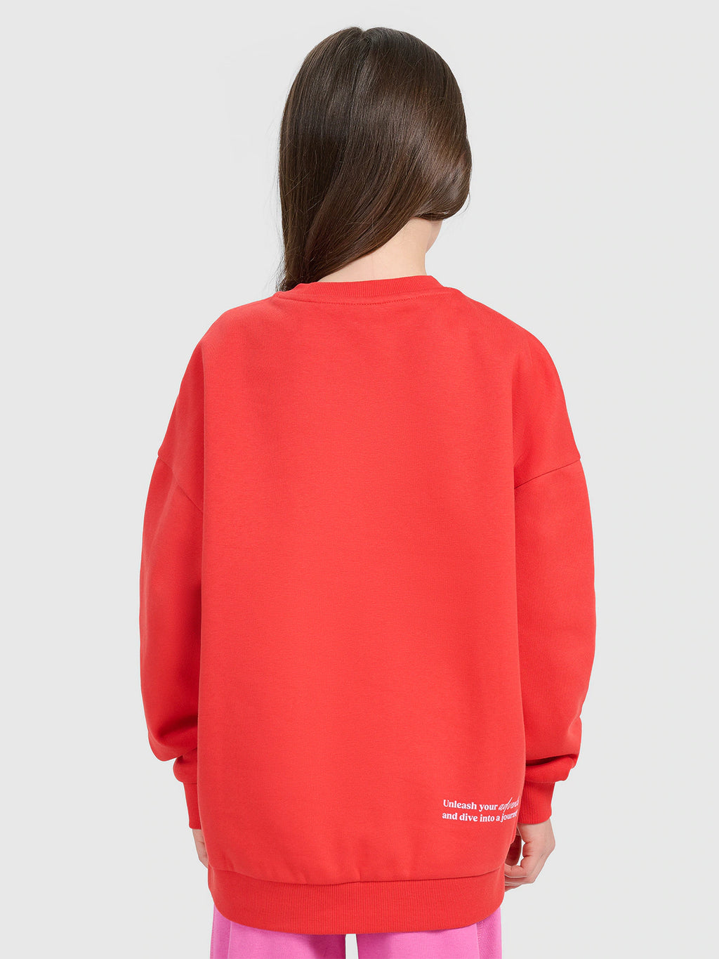 Bluza dresowa oversize nierozpinana bez kaptura dziewczęca