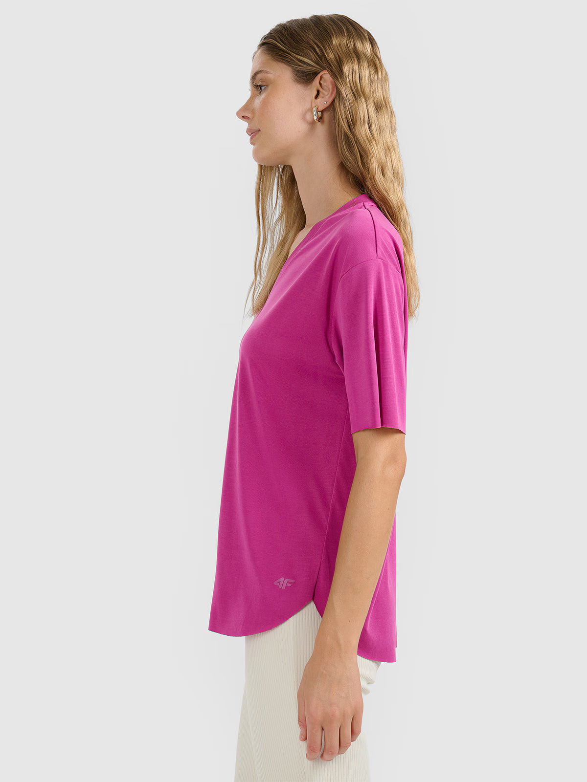 T-shirt oversize z modalem damski