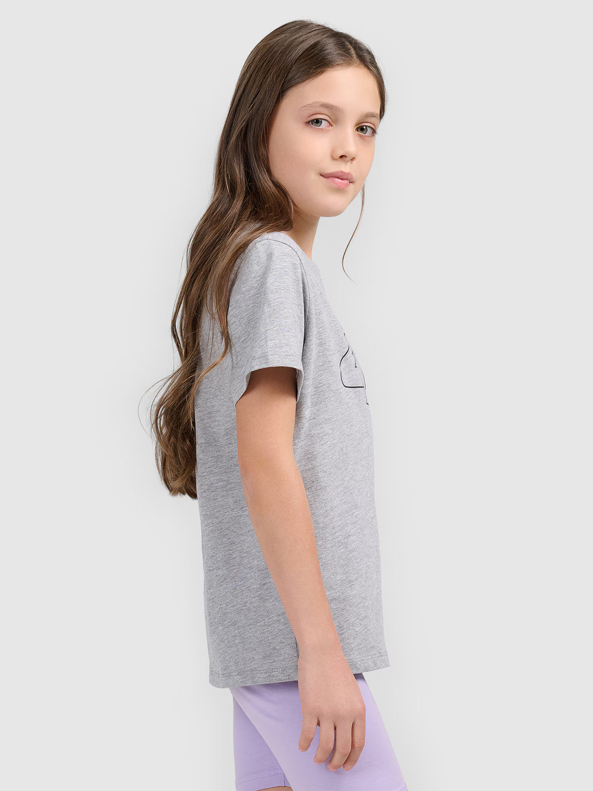 T-shirt oversize z nadrukiem dziewczęcy