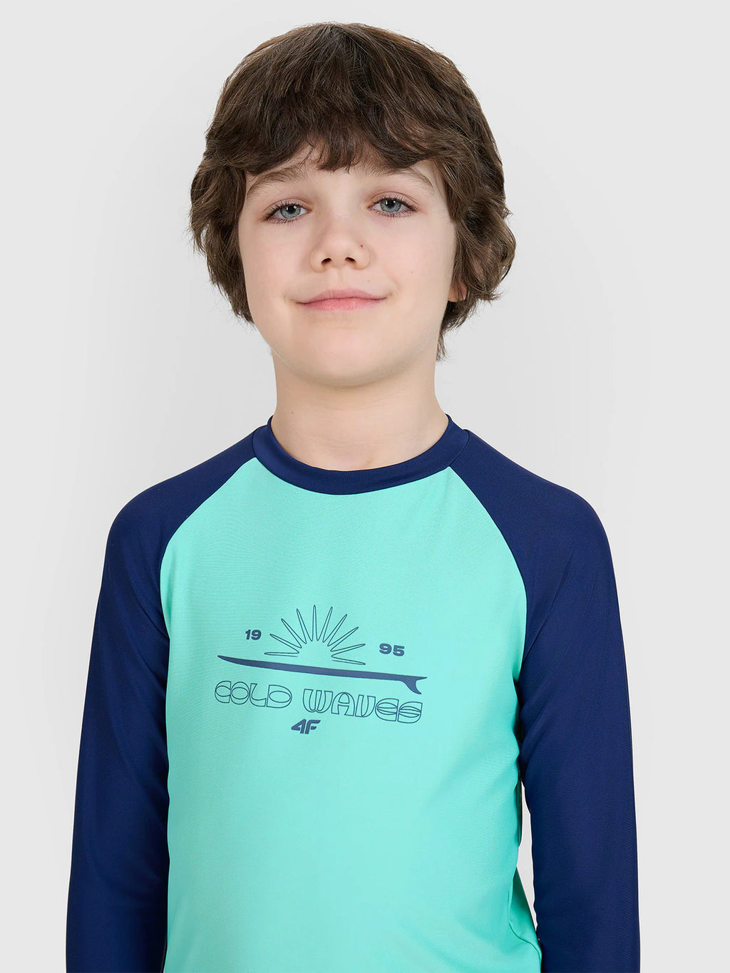 Longsleeve do pływania z nadrukiem chłopięcy