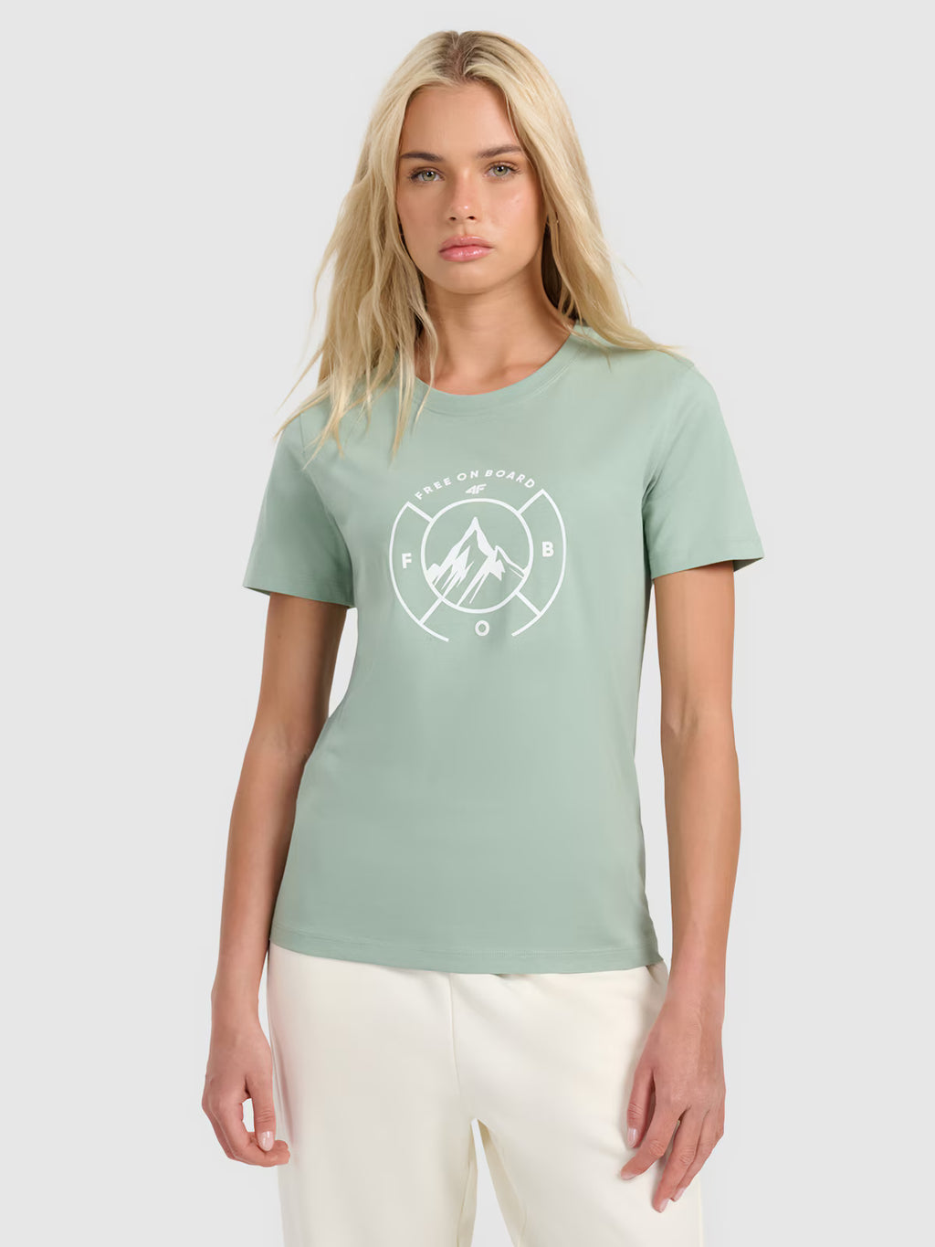 T-shirt regular z nadrukiem damski