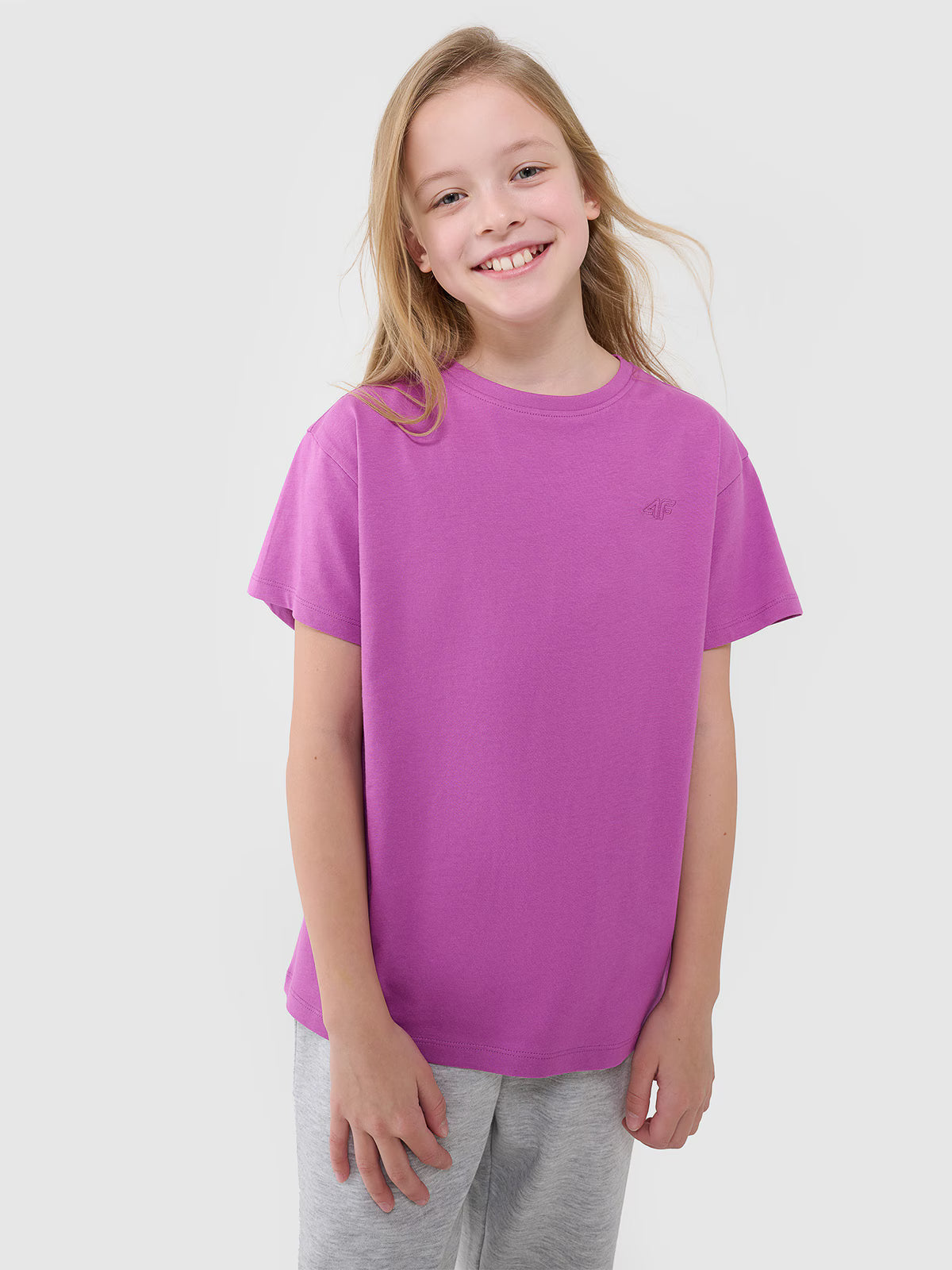 T-shirt oversize gładki dziewczęcy