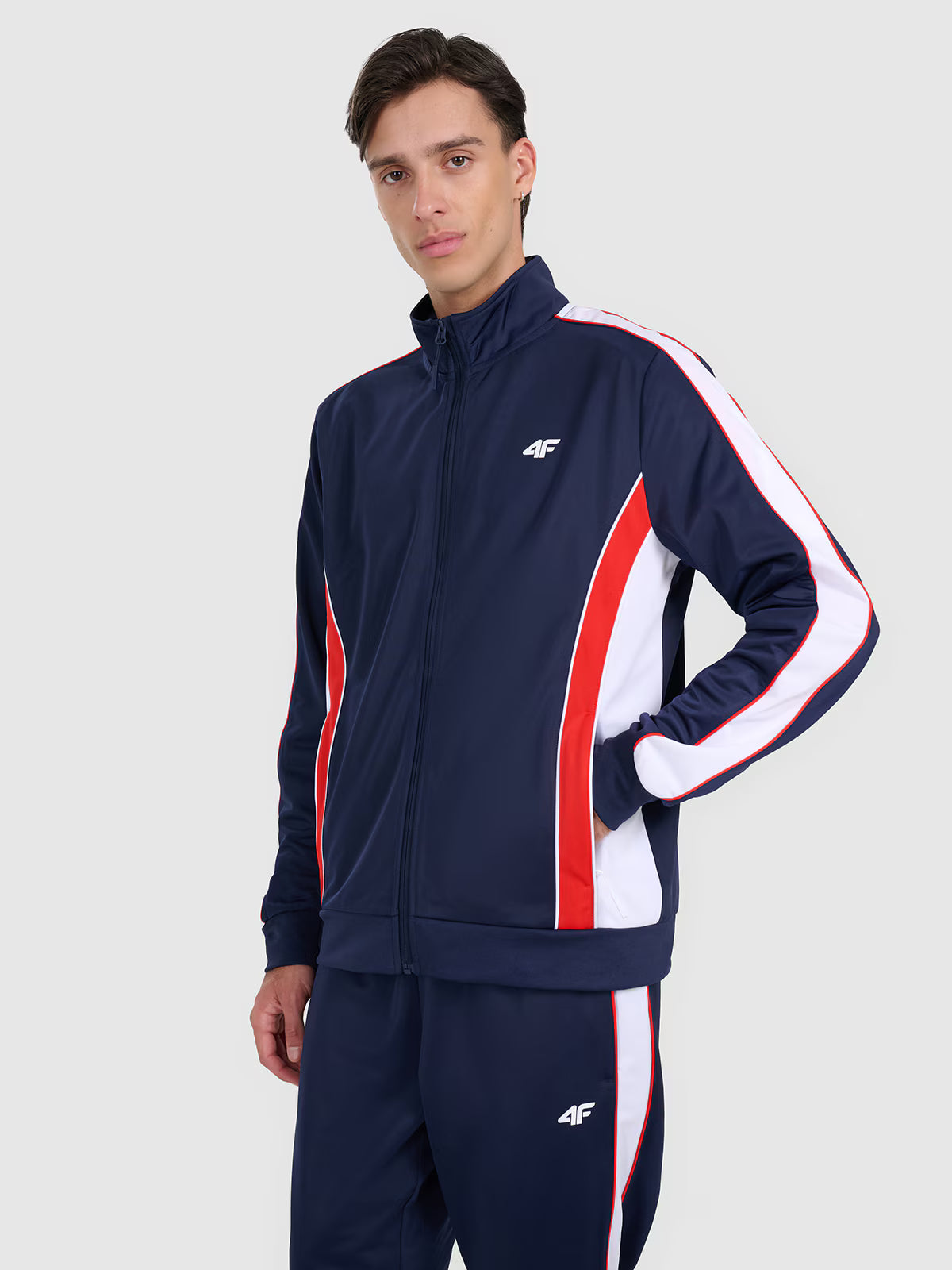 Bluza dresowa rozpinana bez kaptura męska