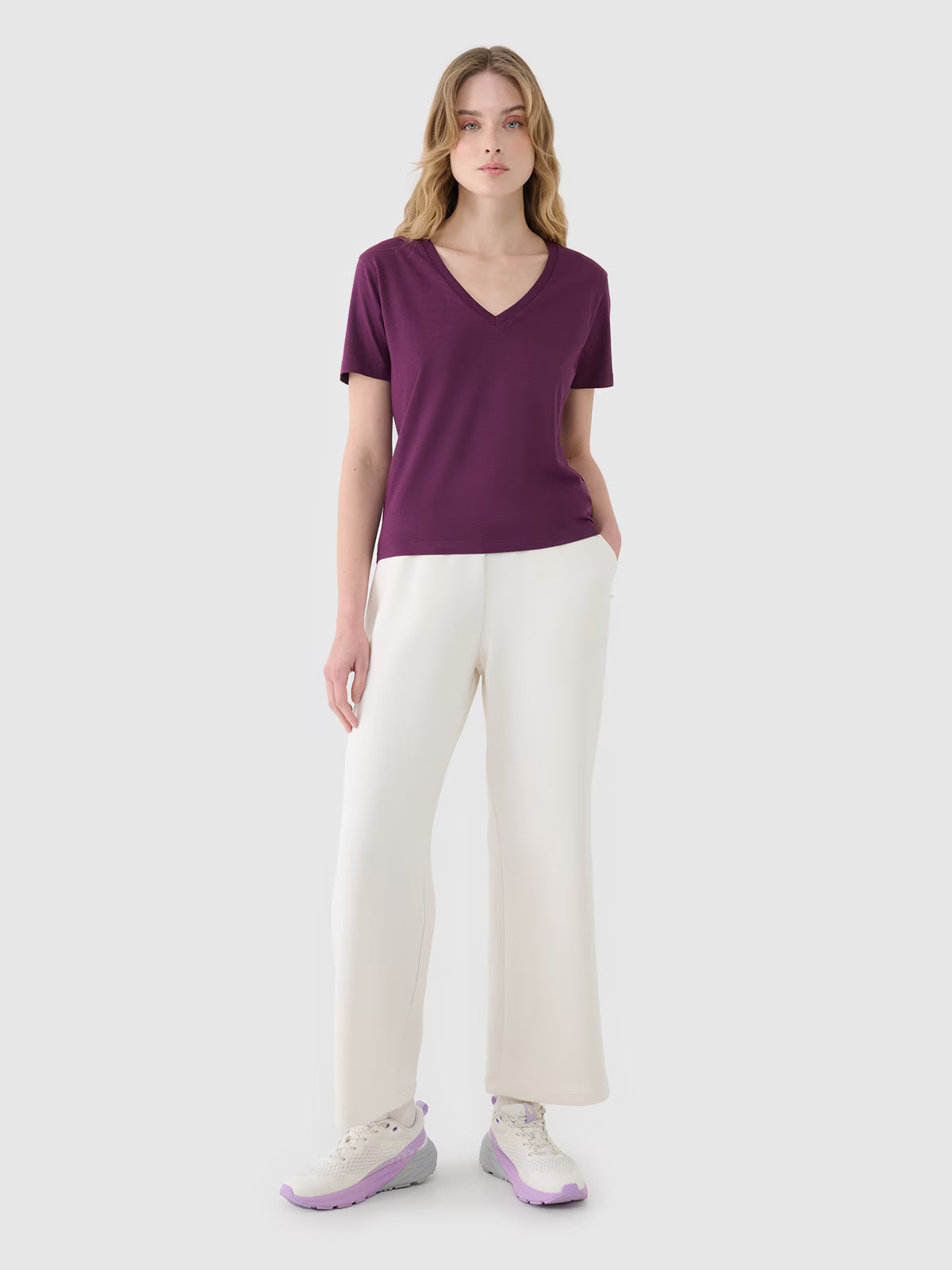 T-shirt oversize z modalem damski