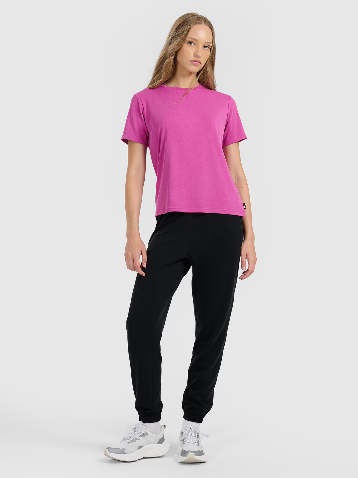 T-shirt z prążkowanej dzianiny z modalem damski