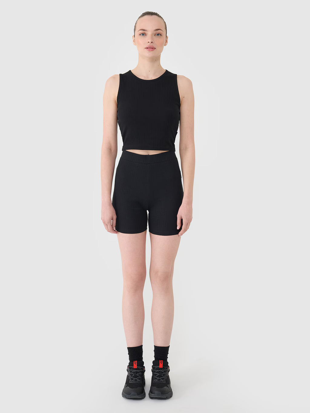 Crop top dzianinowy damski