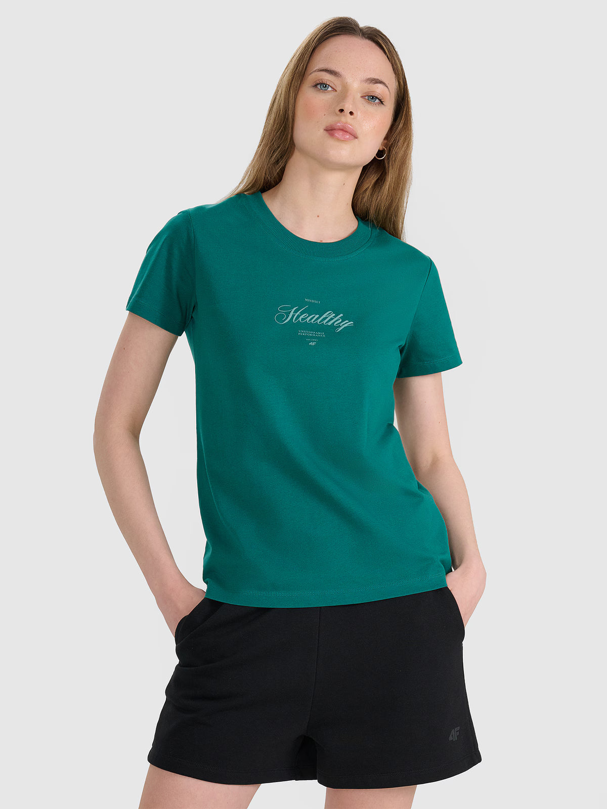 T-shirt regular z nadrukiem damski