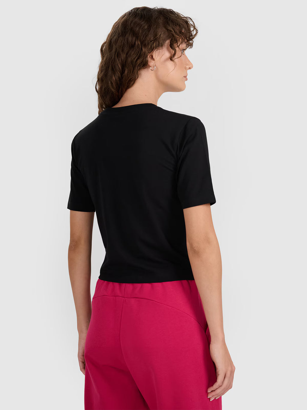 Crop-top slim gładki damski