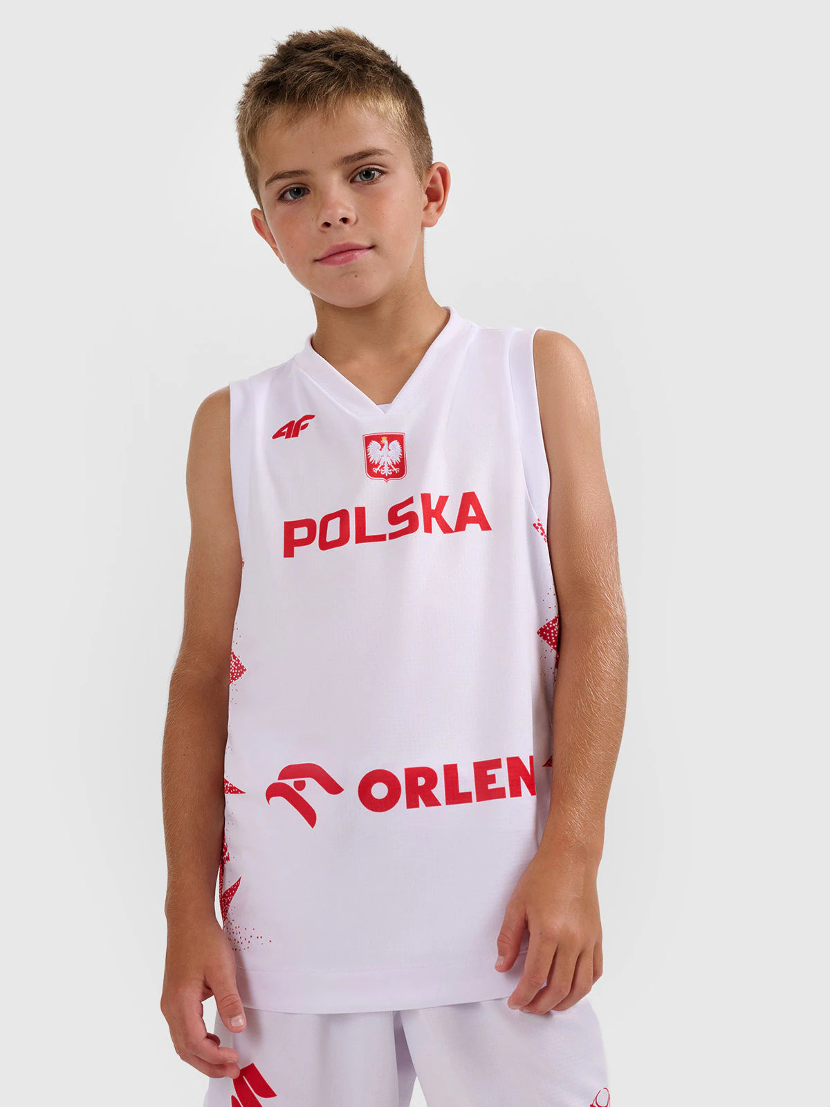 Koszulka reprezentacyjna z możliwością personalizacji dziecięca 4F x PZKOSZ