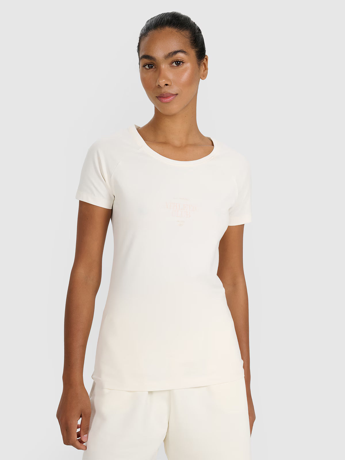 T-shirt slim z nadrukiem damski