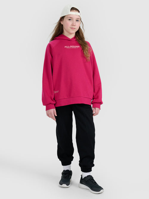 Bluza dresowa nierozpinana z kapturem dziewczęca