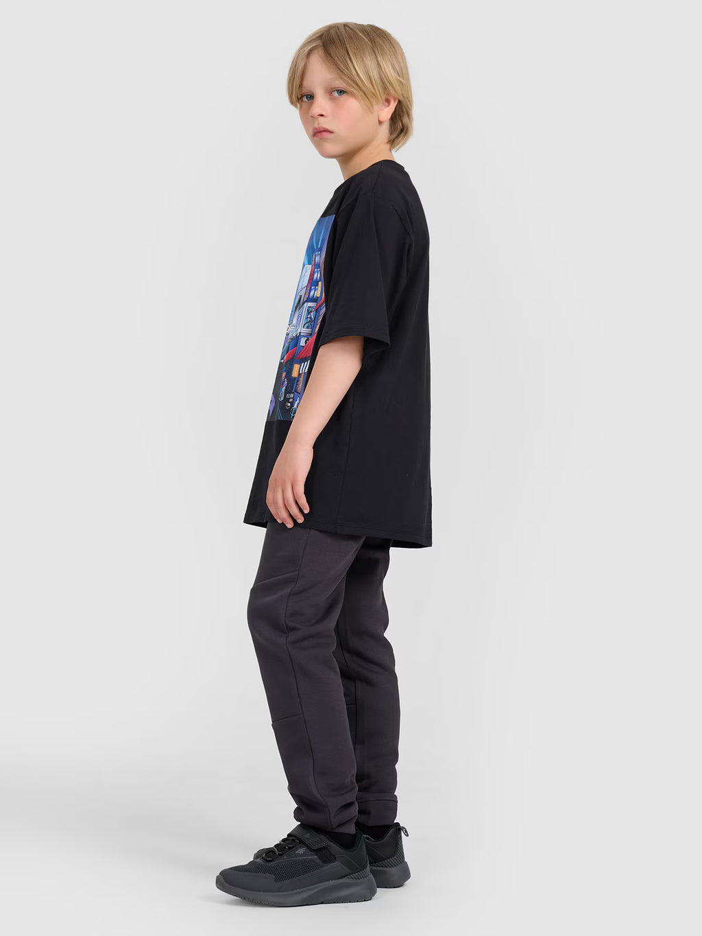 T-shirt oversize z nadrukiem chłopięcy