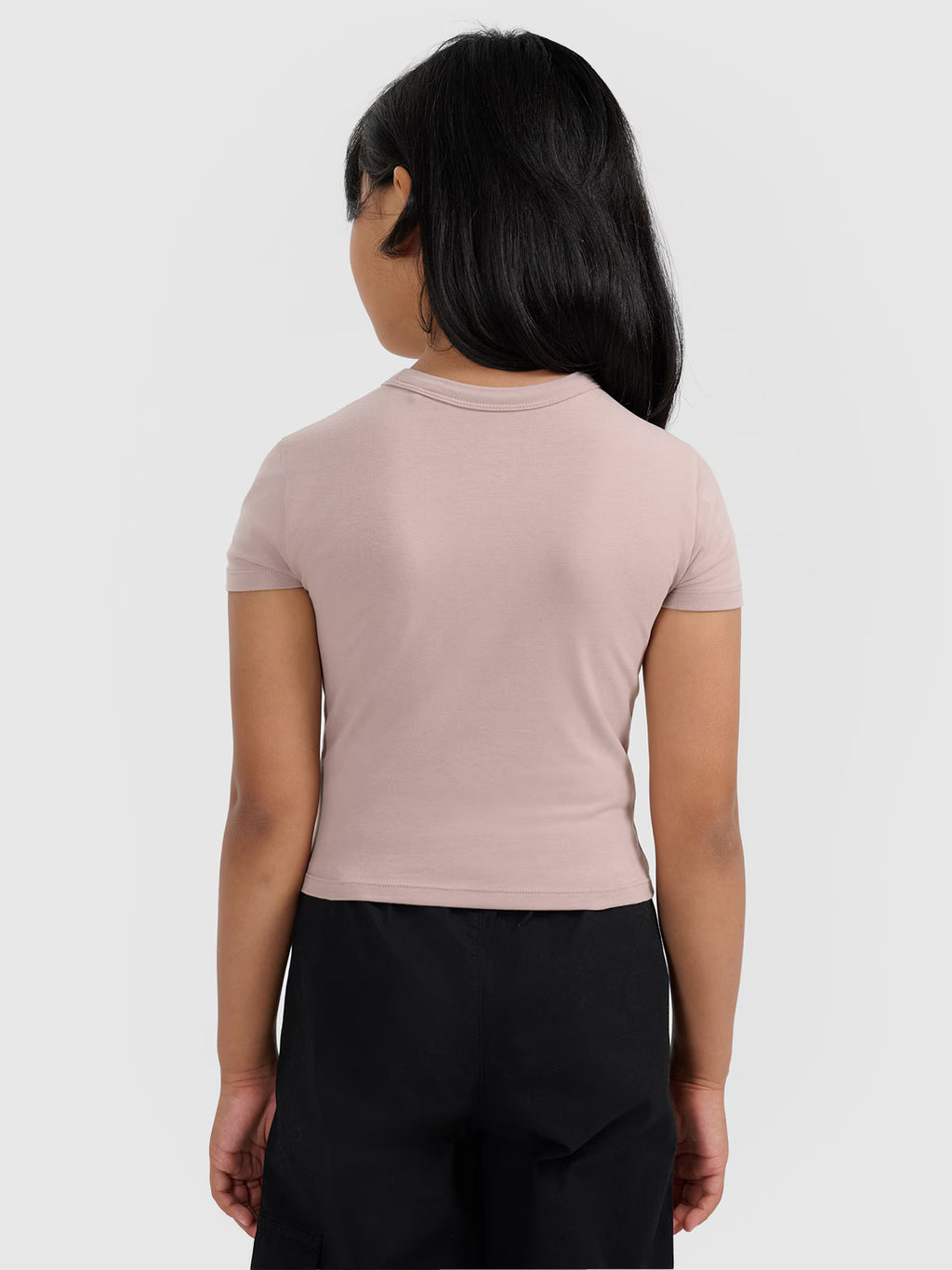 Crop top slim gładki dziewczęcy