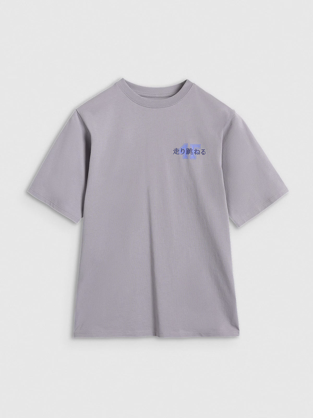 T-shirt oversize z nadrukiem dziewczęcy