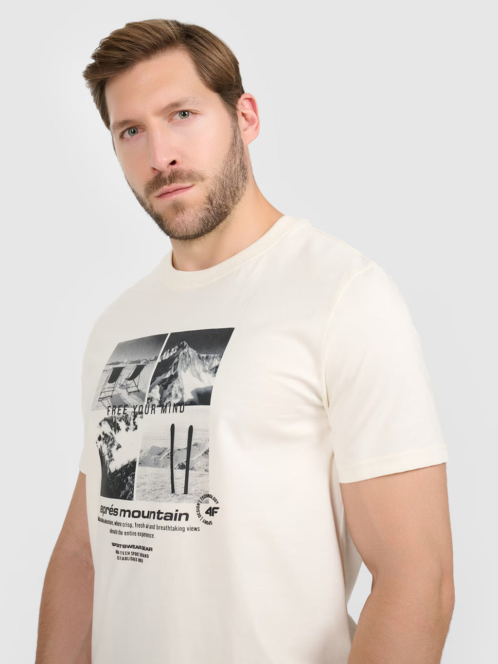T-shirt regular z nadrukiem męski