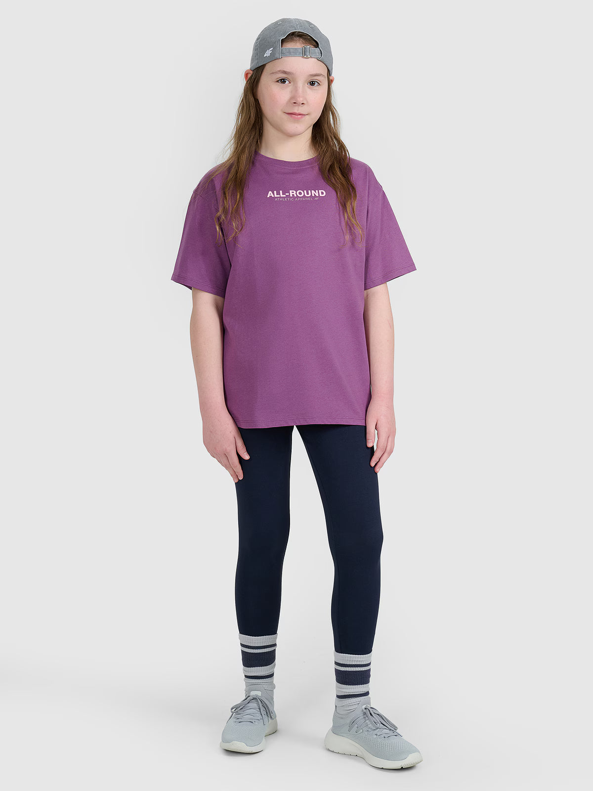 T-shirt oversize z nadrukiem dziewczęcy