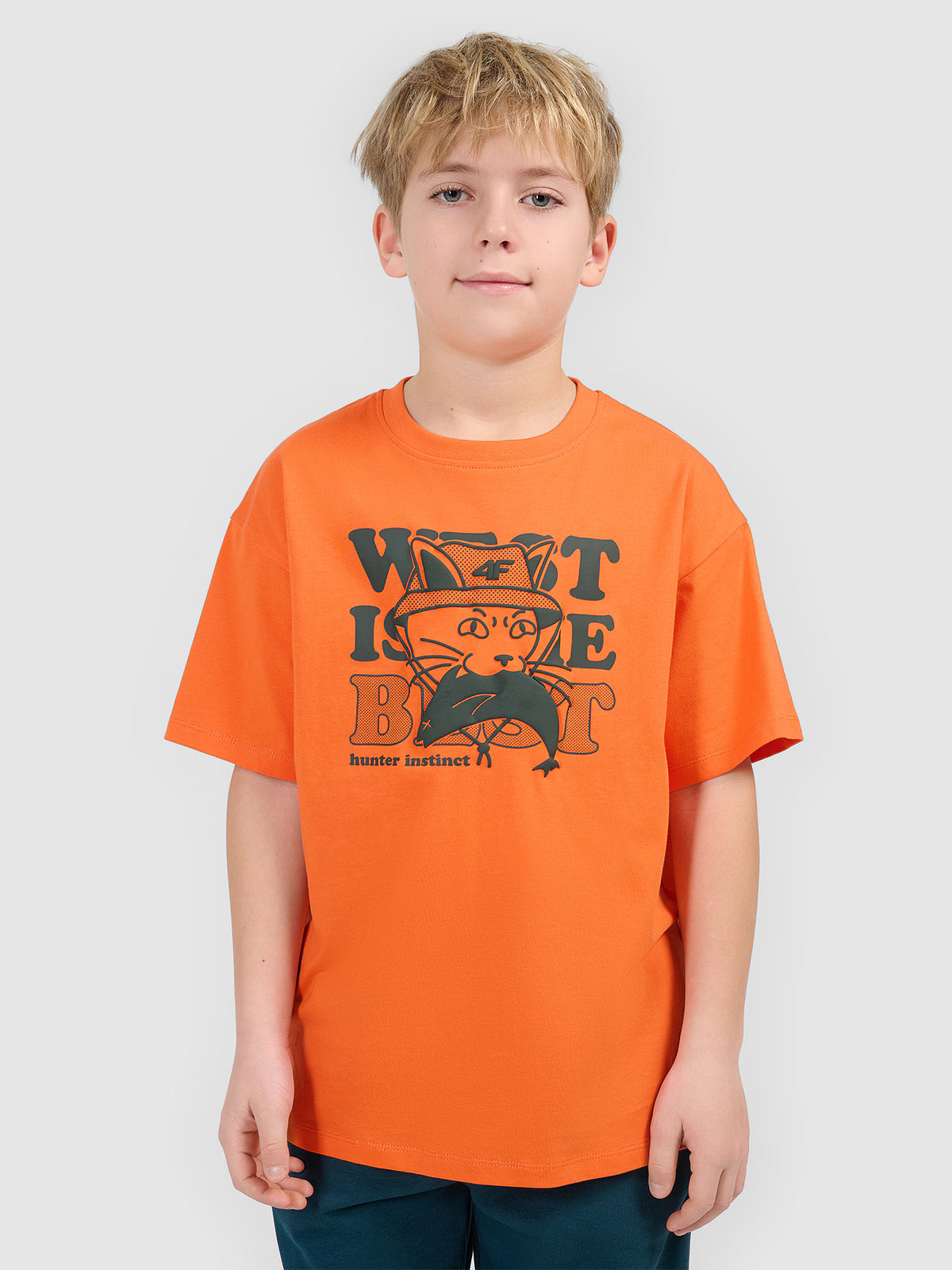 T-shirt loose z nadrukiem chłopięcy