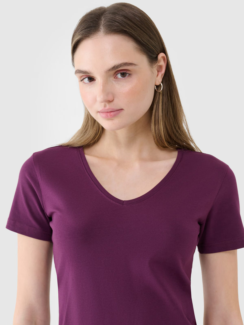 T-shirt slim gładki damski