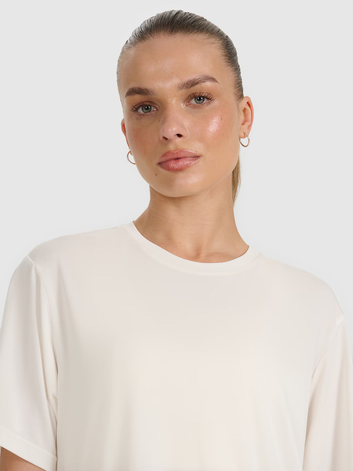 T-shirt oversize z modalem damski