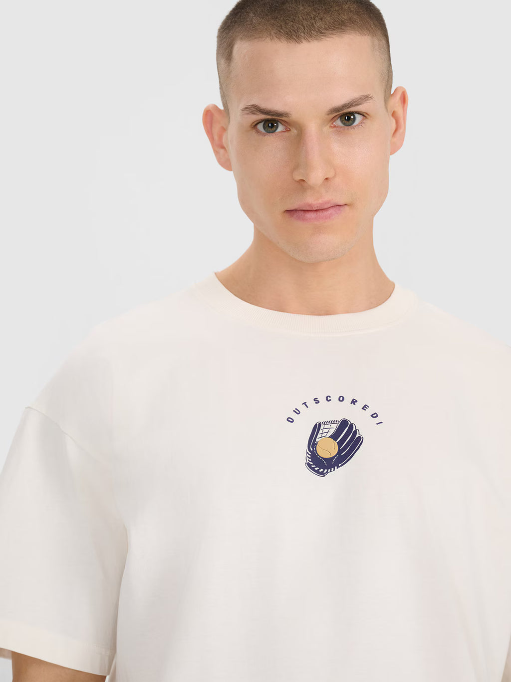 T-shirt oversize z nadrukiem męski