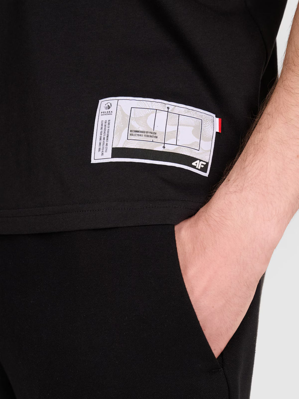 T-shirt regular z nadrukiem siatkarskim męski