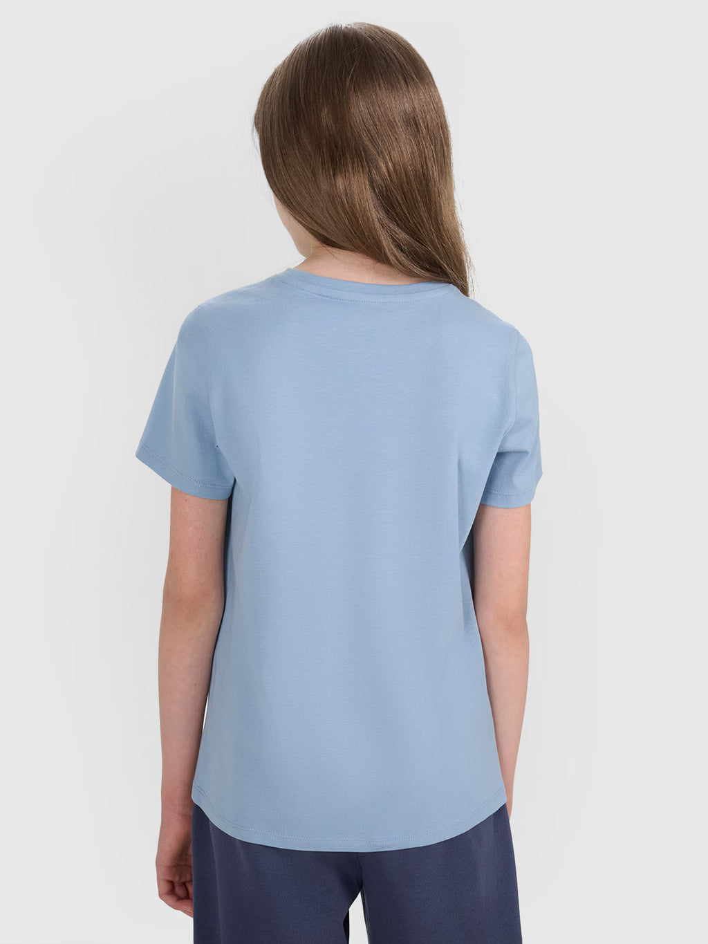 T-shirt regular gładki dziewczęcy