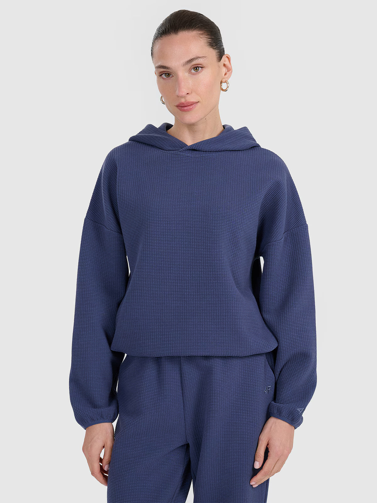 Bluza dresowa z waflowej dzianiny damska