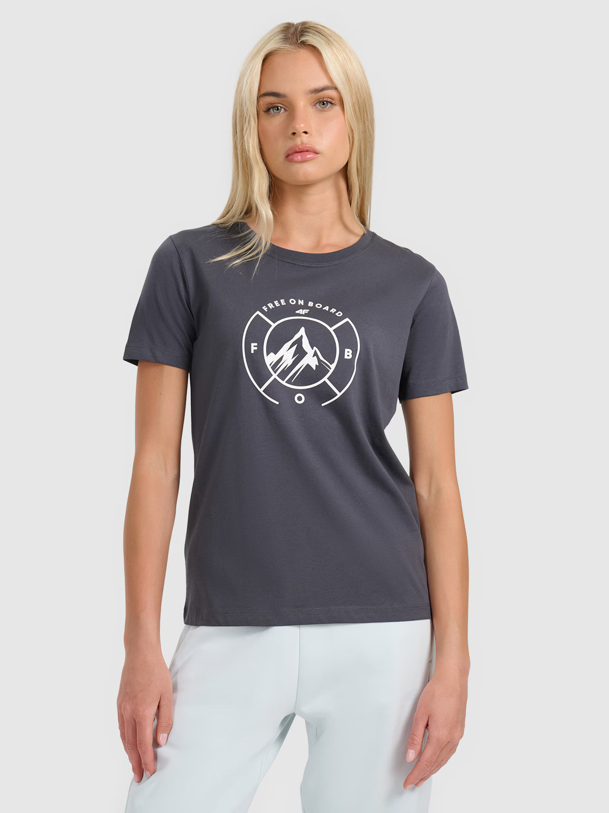 T-shirt regular z nadrukiem damski