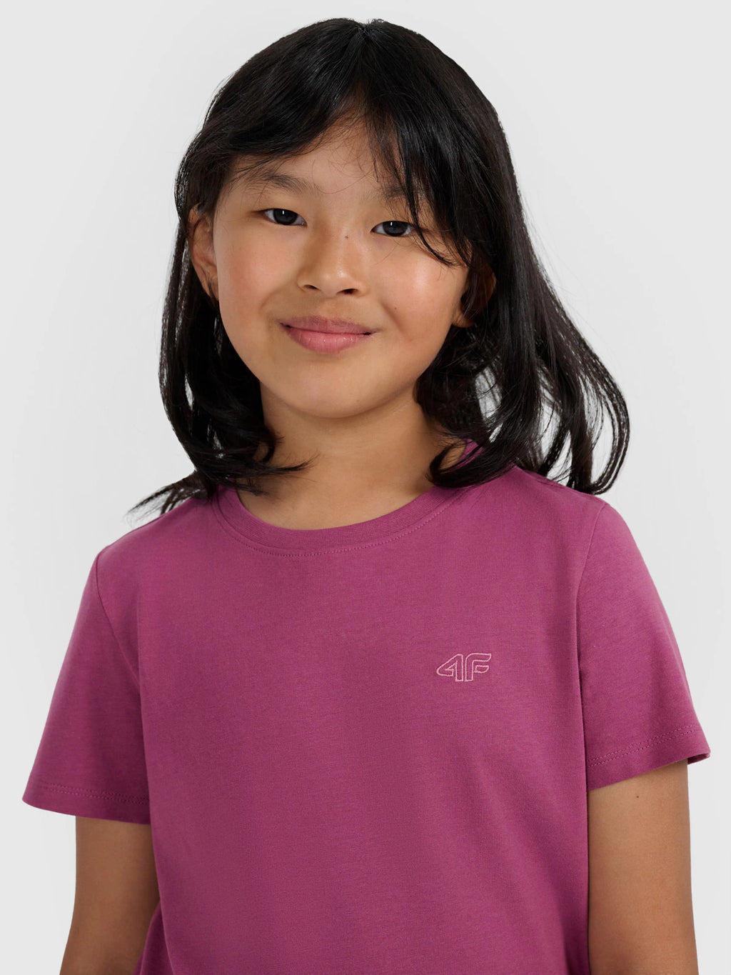T-shirt regular gładki dziewczęcy