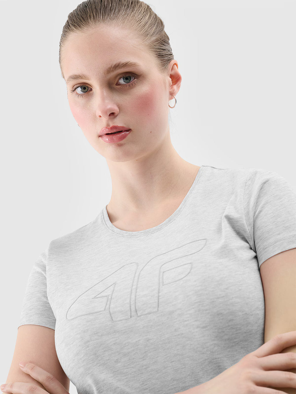 T-shirt slim z nadrukiem damski