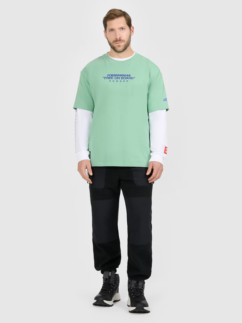 T-shirt loose z nadrukiem męski